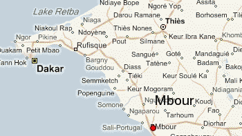 Carte de MBOUR au Sénégal